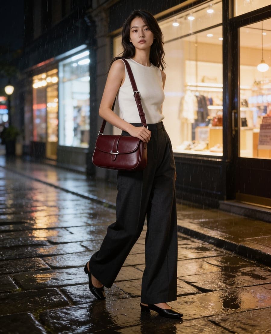 同じ商品とモデルから、指定した情景ごとに生成した画像